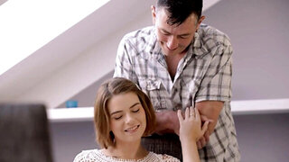 Short haired Russian gal seeks out older dicks in HD