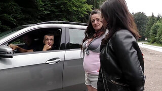 MILF lady with a hot body decides to go all out in public