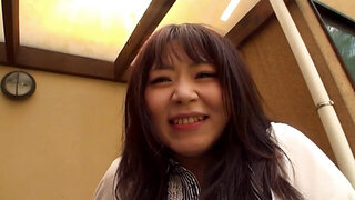 Shy Japanese wife shows off her cute fat ass on a bike