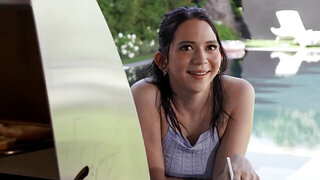 Cute girl in heat is going to fall in love with his sausage