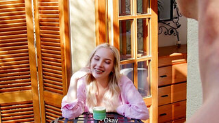 Complete stranger rewards a horny girl with hard sex