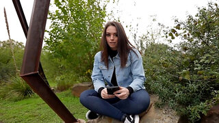 Sophia Burns gets naked and fucks in this POV-style video