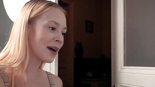 Old guy makes out with a teen and she rides his dick