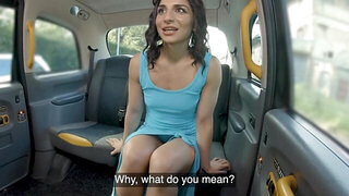 Cabbie needs help with his hard-on, she's happy to do it