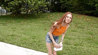 Cute blonde in glasses ends up taking a fat dick