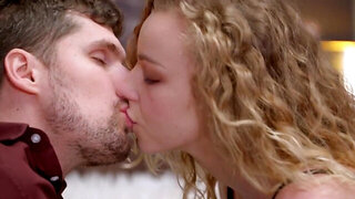 Curly-haired teen Angel Emily hops on her stepbrother's dick