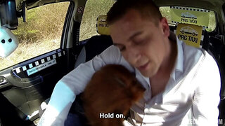 Redhead passenger moans having pussy nailed by a cabbie