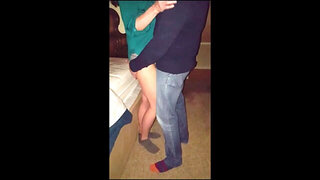 My wife in our friends bedroom.