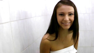 Amateur Euro sweetie Asya Kitty sucking a mean pecker