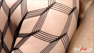 Blonde granny nicely blacked by young lover