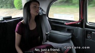 Slim Brit fucks for cash in fake taxi