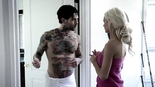 Blonde teen Elsa Jean's pink twat gets piped down hardcore