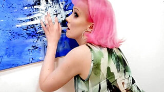 Pink hair bitch is going to love art that fucks her too