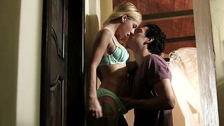 Blonde sexually rewards stepbrother for expensive gift