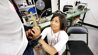 Black guy licks Milcah Halili's pussy and shoves his BBC inside