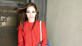 College gal is persuaded into having sex in public