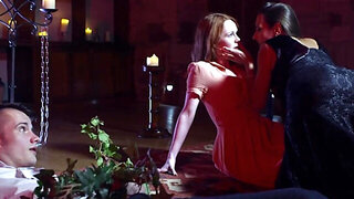 Two hot European bitches getting fucked in FFM, hard