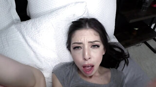 Brunette helps stepbrother obtain experience letting fuck pussy