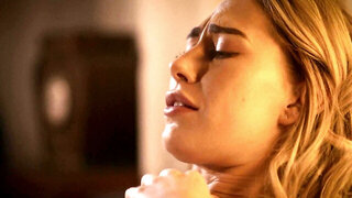 Excited girls have secret lesbian sex in darkened bedroom