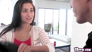 Sexy Petite teen Giselle Mari takes her boyfriend on the other world through sex highway