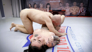 Inked girl gets fucked by a guy who bests her in the ring