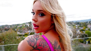Blonde girl in pink lingerie was tailor-made for BBC