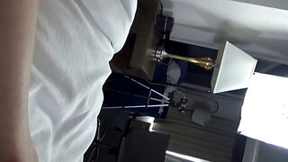 Cute babe with a fat ass lets the man film everything