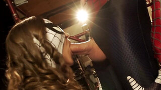 Female version of Spiderman fucks the regular Spiderman