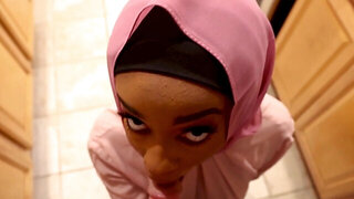Lily Starfire wears a hijab and takes a large cock too