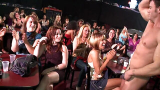 Stripper performs for a really wild and kinky crowd of sexy women