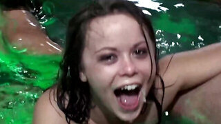 Fun-loving ladies getting fucked in a messy group scene