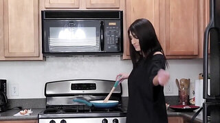 Cooking dinner can be way harder with a dick in your ass