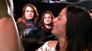 Amateur local babes at a strip club suck strange cock and love it