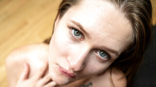 Loan manager makes a deposit inside a stocking clad brunette