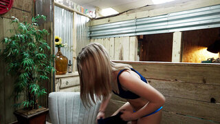 Blonde shows no shame as she sucks and then rides dick