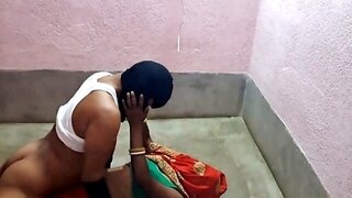Red skirt lady is enjoying deep fucking on the floor