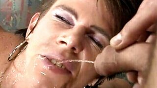 Extreme pissfuck session with a short hair MILF hoe