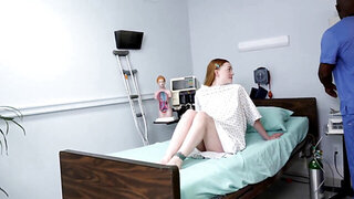 Redhead with an amazing body banging the black doctor