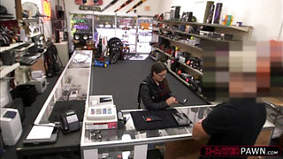 Lesbian gets banged by pawn owner as punishment for stealing at his store