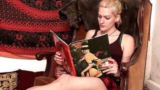 Pathetic slave has to use that face dildo to fuck mistress