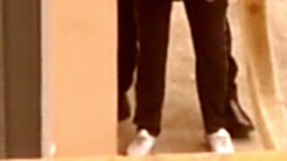 Female goes down for customs officer on hidden camera