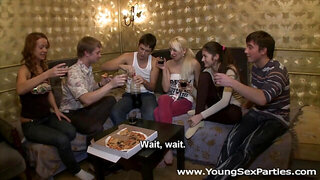 Winter break sex party in a dormitory