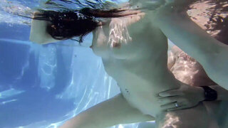 Underwater fucking with a major creampie