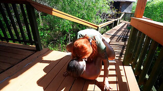 Riverside fuck with a redheaded beauty with insane curves