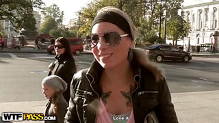 Real public sex with a stunning brunette