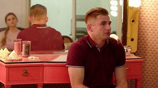 Busty redhead MILF's nuru session with a teen couple