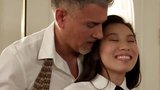 College girl rushes home where older lover's cock waits for her