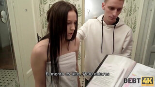 Debtor goes mad and gets penetrated before her spouse