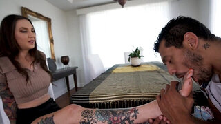 Inked whore Rocky Emerson gets fucked by Alex Jones