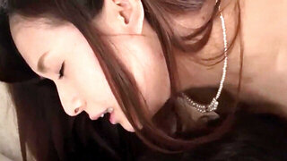 Gorgeous Japanese babe comes by to ride her bf's cock